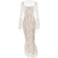 Flared Sleeve Lace Tube Top Dress