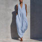 Summer Solid-Color V-Neck Resort-Style Womens Dress