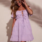 Women's Fashion Backless Strapless Tie-up Mini Dress