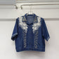 Early Spring Heavy Industry Beads Denim Top High-grade Small High Waist All-matching Umbrella Skirt