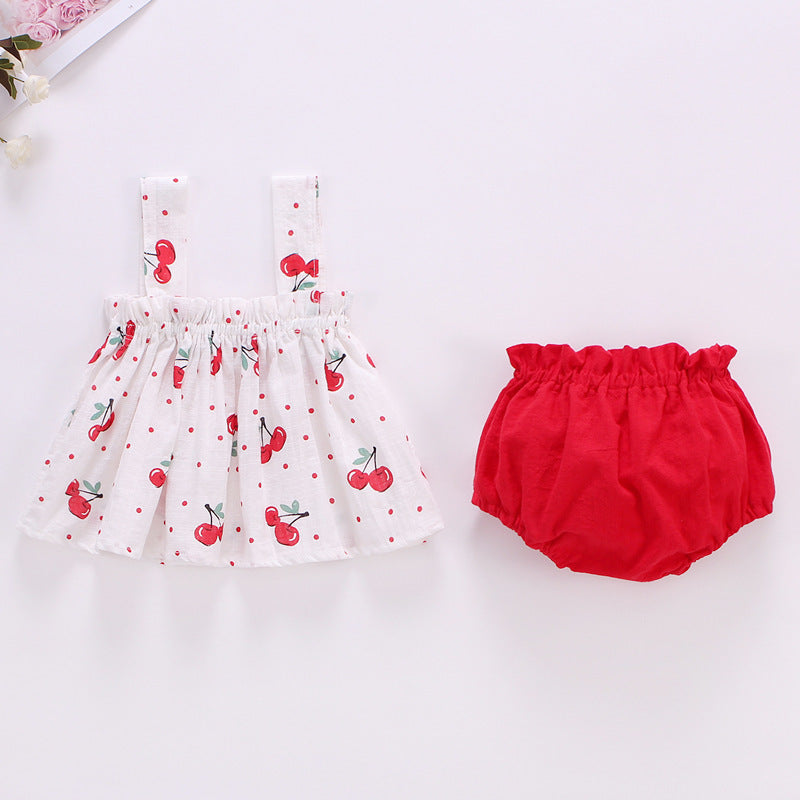 Ensemble deux pièces jupe et bretelles pour bébé