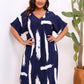 Women's Long Dress V-neck Short Sleeve Printed Loose
