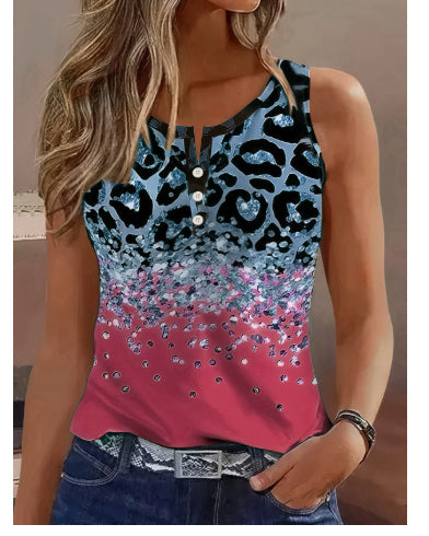 Spring And Summer New European And American Ladies V-neck Vest T-shirt Sling