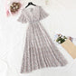 Chiffon Dress Female French Platycodon Floral Long Skirt Waist Was Thinner