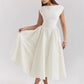 Backless Crew-neck Sleeveless Tank Dress Womens Midi Dress