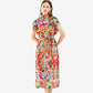 Robe mi-longue slim à imprimé graffiti pour femme