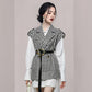 Women's New Fashion White Shirt Skirt Houndstooth Two-piece Vest