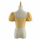 Puff Sleeve Princess Wind Floral Square Neck Sweet And T-shirt