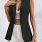 Cardigan Single Button Jacket Sleeveless Round Neck