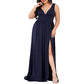 Robe trapèze ample sans manches à col en V profond