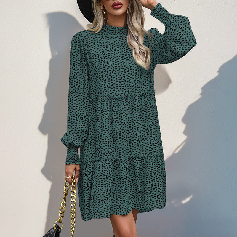 Leopard Print Long Sleeve Dress