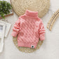 Chemise en tricot épais et pelucheux pour bébé et enfant, col rond, taille haute