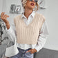 V-neck Knitted Vest Sweater Vest Sleeveless Waistcoat Women's Sweater Twist