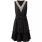 V-neck Sleeveless Lace Waist Dress
