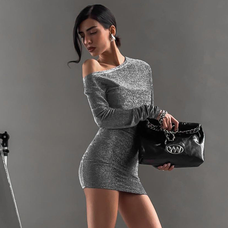 Robe sexy à épaules dénudées et taille ajustée aux hanches