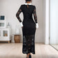 Elegant Lace Long Sleeve Lapel Color Matching Temperament Dress