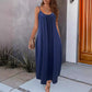 Women's Low-cut Round Neck Loose And Lazy Style Suspender Skirt