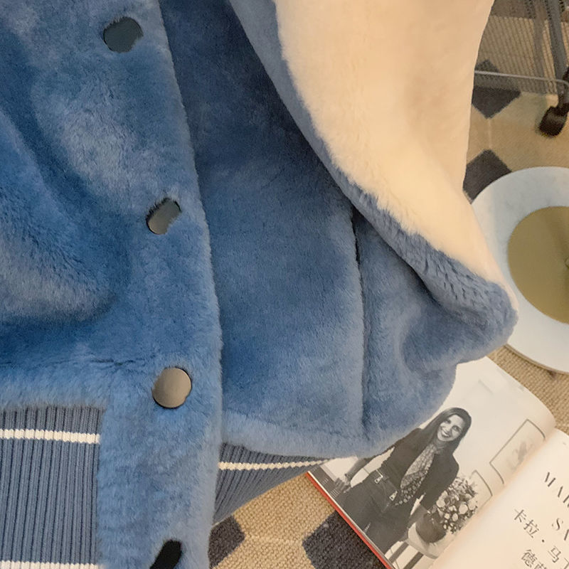 Stitching Lamb Wool Coat Women's Autumn And Winter All-match