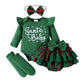 Autumn And Winter Infant Sunken Stripe Long Sleeve Letter Printed Two-piece Suit