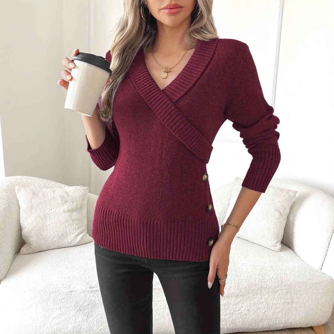 Pulls élégants en tricot à boutons pour femmes