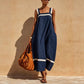 Strap Contrast-Color Womens Casual Loose Dress