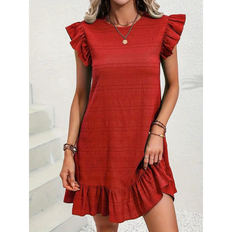 Plus Size Ruffled Sleeveless Women's Dress