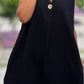 Summer V-neck Sleeveless Dress With Button Decoration Solid Color Casual Loose Straight Dresses Womens Clothing