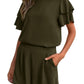 Women's Fashionable Casual Two-Piece Set Crew-Neck Short-Sleeve Top And Shorts