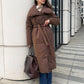 European And American Loose Leisure Warm Long Stand-up Collar Cotton Coat Jacket