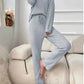 Solid Color Fashion Casual Long Sleeve Pants Two-piece Set