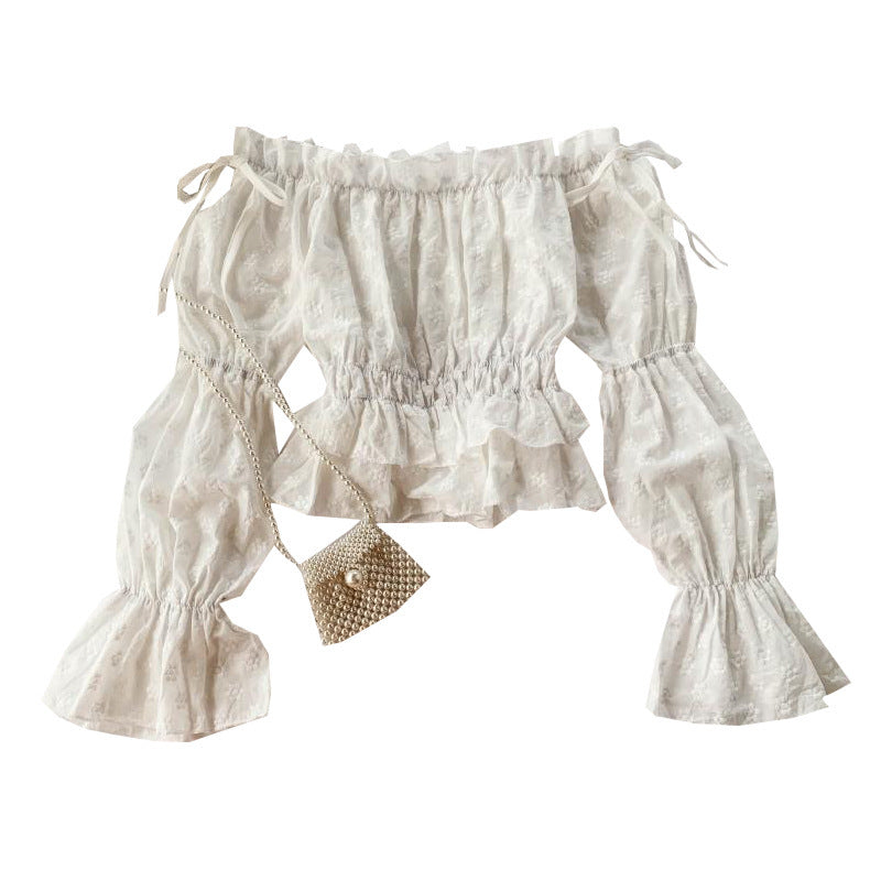 Very Fairy Shirt One-shoulder Blouse Sweet Girl