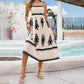 Elegant Commuting Beach Vacation Style Contrasting Print Wrap Dress