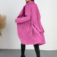 Manteau en laine de couleur unie, chaud et épais
