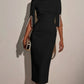 Medium Length Slit Sleeve Elegant Dress
