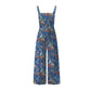Cross-border Floral Print Button Wide Leg Jumpsuit Sale In Stock