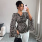 Women's Elegant Leopard Print High-end Long-sleeved Shirt