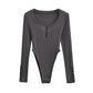 Combinaison à manches longues pour fille sexy, style spécial, moulante, été