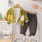 Color Block Shirt Small And Medium Boys Three-piece Suit