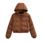 Veste à capuche courte, style rétro, ample, décontractée et polyvalente, à manches longues