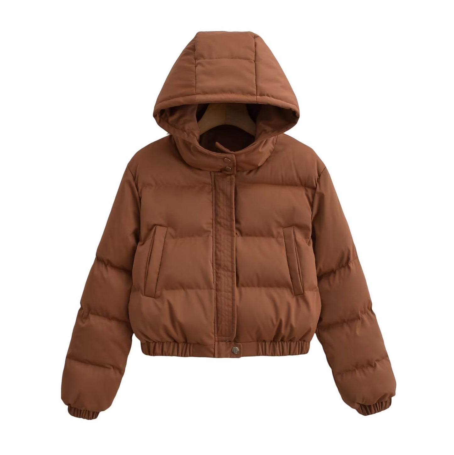 Veste à capuche courte, style rétro, ample, décontractée et polyvalente, à manches longues