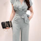 V-neck Lace-up Clothes Korean Style Graceful Tops Pants Business Suit
