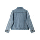 Women's Short Denim Jacket With Large Lapel