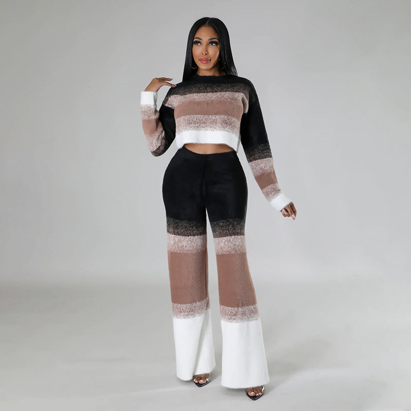 Tenue taille haute Pantalon droit Costume deux pièces