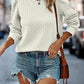 Twist Pattern Sweatshirt Round Neck Bubble Long Sleeve Top