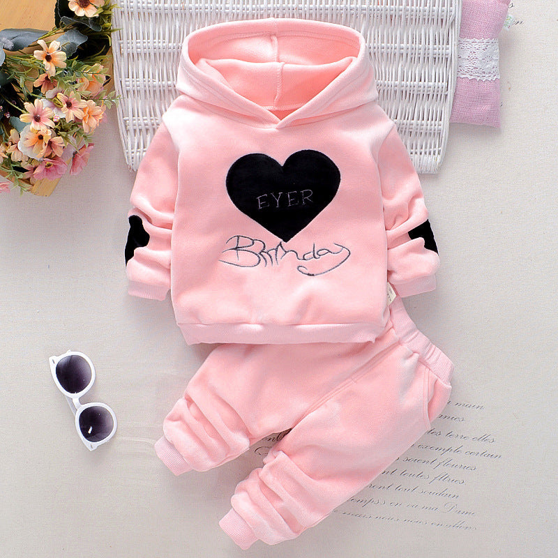 Love Letter Double-faced Velvet Plus Velvet Thick Hooded Sweater