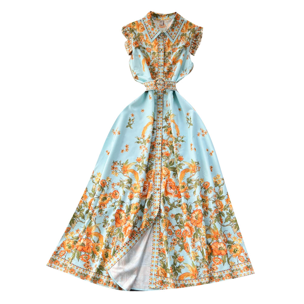 Women's Short-sleeved Chiffon Printed Dress