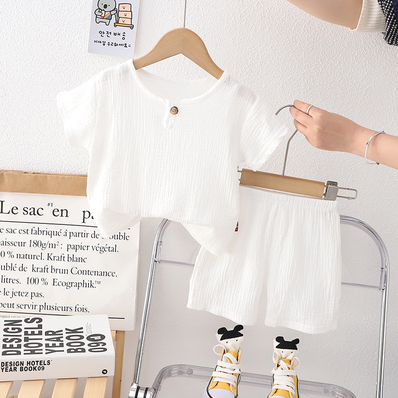 Children's Round Neck Short Sleeve Suit For Girls
