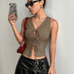 Women's Lace Up Slim Fit Top