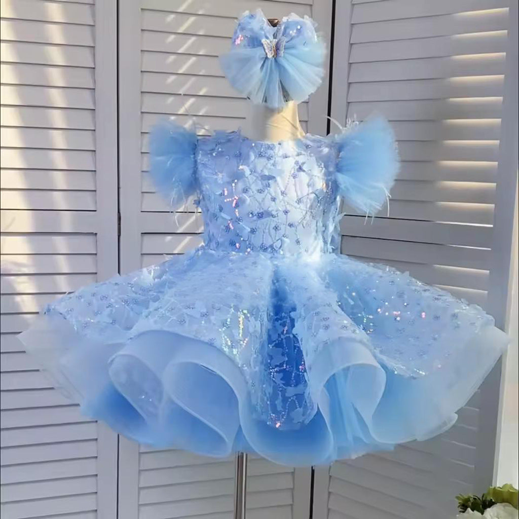 Light Luxury Short-sleeved Dress For Children