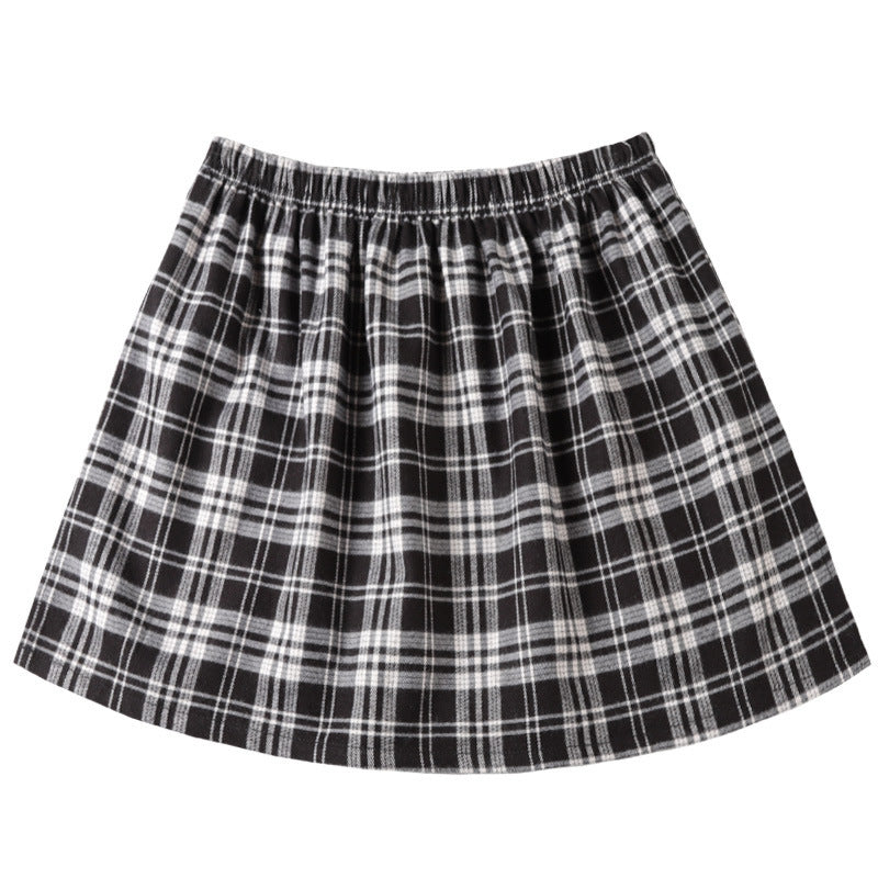 Plaid Fart Curtain Fake Hem Sweater Base Skirt Inner Wear